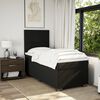 vidaXL Pat box spring cu saltea, negru, 90x200 cm, textil
