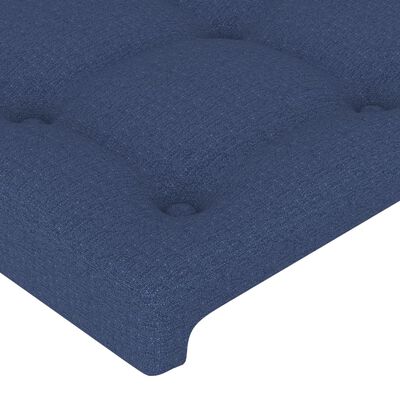vidaXL Tăblie de pat cu aripioare, albastru, 147x23x78/88 cm textil