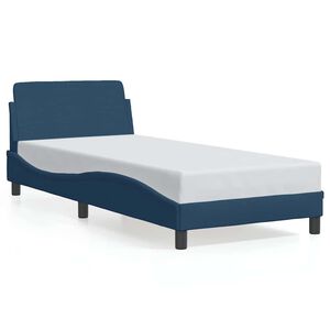 vidaXL Cadru de pat cu tăblie, Dover, albastru, 80x200 cm, textil