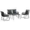 vidaXL Set de Mobilier pentru Grădină cu pernă 4 pcs Negru și antracit