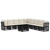 vidaXL Set de canapele pentru grădină 10 buc. Negru 100 x 55 x 73 cm