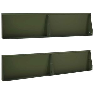 vidaXL Zid de sprijin 4 buc. 100 x 12 x 30 cm Oțel Verde măsliniu