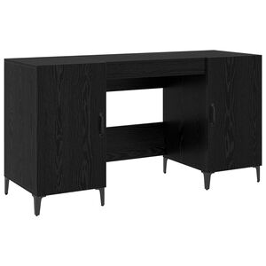 vidaXL Birou Stejar Negru Lemn prelucrat 140 x 50 x 75 cm