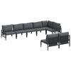 vidaXL Set de canapele pentru grădină 8 buc. Negru Oțel