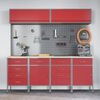 vidaXL Set de dulapuri de lucru cu sertar cu depozitare 10 pcs Roșu