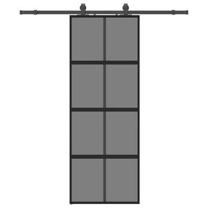 vidaXL Ușă glisantă cu set feronerie neagră 76x205cm sticlă securizată