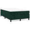 vidaXL Pat box spring cu saltea, verde &icirc;nchis, 120x200 cm, catifea