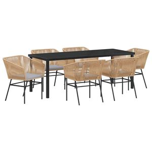 vidaXL Set de masă pentru grădină 7 buc. Maro