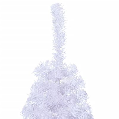 vidaXL Jumătate pom Crăciun artificial cu suport, alb, 150 cm, PVC