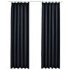 vidaXL Draperii opace cu c&acirc;rlige, 2 buc., antracit, 140 x 245 cm