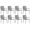 vidaXL Set mobilier de grădină, 9 piese, negru, sticlă și oțel