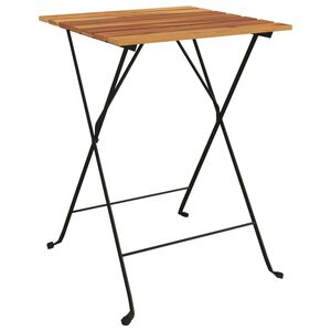 vidaXL Masa de bistro pliabilă, 55x54x71 cm, lemn masiv de tec și oțel