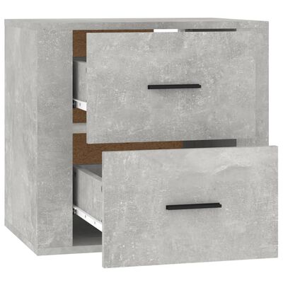 vidaXL Noptieră de perete, gri beton, 50x36x47 cm