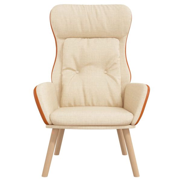 vidaXL Scaun de relaxare, crem, material textil și PVC