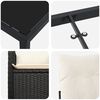 vidaXL Set de masă pentru grădină cu pernă 7 pcs Negru poliratan