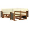 vidaXL Set canapea sectională cu pernă 6 pcs Natural și Crem