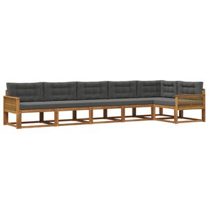 vidaXL Set de canapele de exterior cu pernă 6 pcs Natural și Antracit