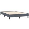 vidaXL Pat box spring cu saltea, gri &icirc;nchis, 120x210 cm, catifea
