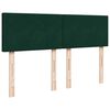 vidaXL Pat box spring cu saltea, verde &icirc;nchis, 160x200 cm, catifea