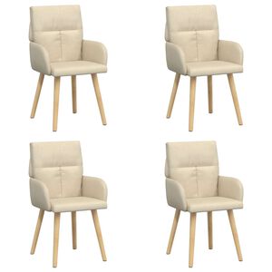 vidaXL Scaune de dining 4 buc. Țesătură Crem 60 x 56 x 93 cm