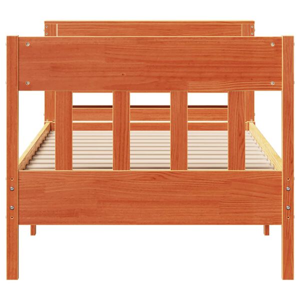 vidaXL Cadru pat fără saltea, maro ceruit, 100x200 cm, lemn masiv pin