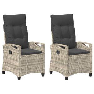 vidaXL Scaun pentru Grădină 2 pcs Gri deschis și gri &icirc;nchis