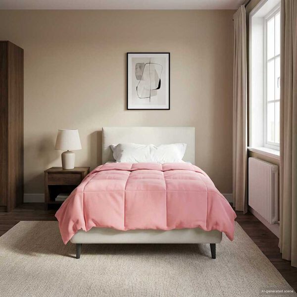 vidaXL Duvet de iarnă Patos Roz 135 x 200 cm Microfibră