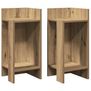 vidaXL Mese laterale 2 buc cu raft Stejar artizanal 25,5x27x60 cm