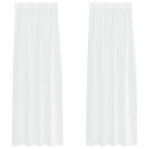 vidaXL Cortină din Voile 2 buc. Alb 225 x 140 cm Poliester