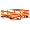 vidaXL Canapea de grădină cu 5 locuri, maro ceruit, lemn masiv de pin