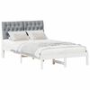 vidaXL Cadru de pat cu tăblie tapițată cu headboard Alb 120 x 190 cm