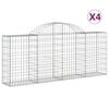 vidaXL Coșuri gabion arcuite 4 buc, 200x30x80/100cm, fier galvanizat
