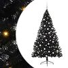 vidaXL Pom de Crăciun artificial pre-iluminat Negru 180 cm PVC