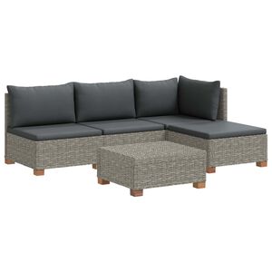 vidaXL 5 buc. Set de lounge din ratan cu perne GENDT Ratan Natural