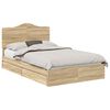 vidaXL Pat cu storage Stejar Sonoma 120 x 200 cm Lemn prelucrat