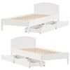 vidaXL Cadru de pat fără saltea, alb, 90x200 cm, lemn masiv pin