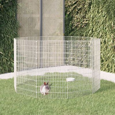 vidaXL Cușcă pentru iepuri, 10 panouri, 54x100 cm, fier galvanizat