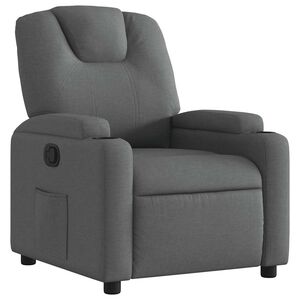 vidaXL Fotoliu rabatabil gri &icirc;nchis, material textil