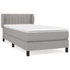 vidaXL Pat box spring cu saltea, gri deschis, 90x190 cm, textil