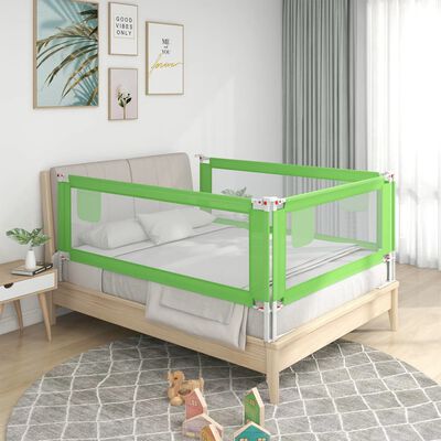 vidaXL Balustradă de protecție pat copii, verde, 190x25 cm, textil