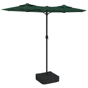 vidaXL Umbrelă de soare cu două capete, verde, 316x145 cm