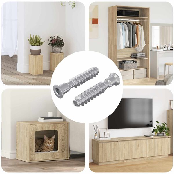 vidaXL Șurub cu capac 2 pcs Argintiu M7 x 40 mm Oțel