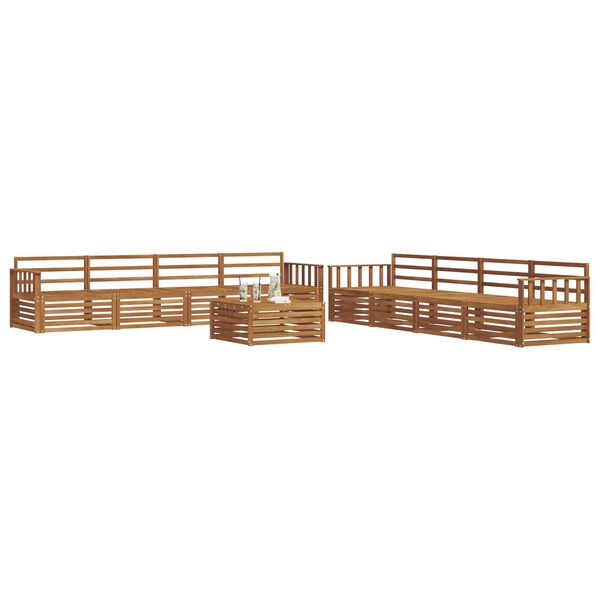 vidaXL Set de canapele de exterior 9 pcs natural Lemn Solid de Acacia
