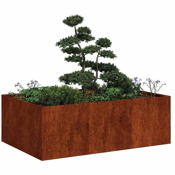 vidaXL Jardinieră Rusty 120x80x40 cm Oțel pentru intemperii