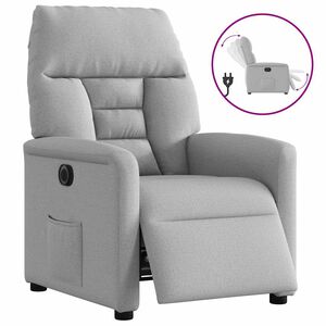 vidaXL Scaun reclinabil electric Cloud Grey Fabric