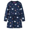 vidaXL Rochie pentru copii cu m&acirc;neci lungi, bleumarin, 128