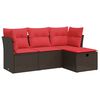 vidaXL Set canapele de grădină, 4 piese, cu perne, maro poliratan maro