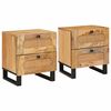 vidaXL Dulap de noapte cu sertar 2 pcs natural 40 x 33 x 46 cm