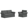 vidaXL Set de canapea 2 pcs Gri &icirc;nchis 175 x 82 x 80 cm țesătură