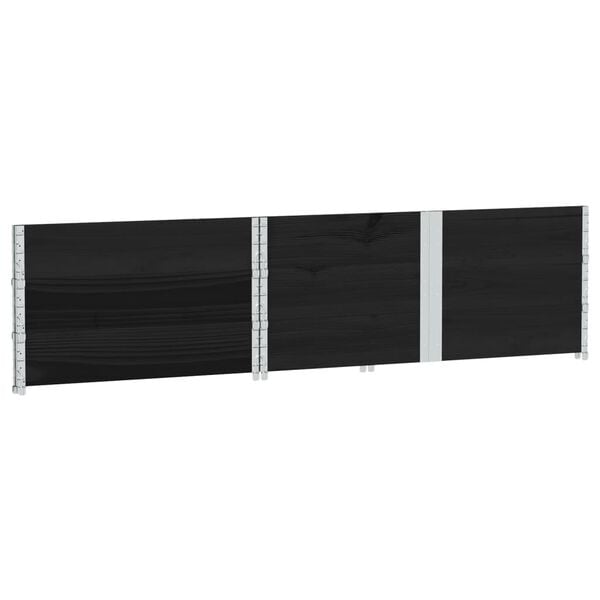 vidaXL Rame pentru paleți, 3 buc., negru, 150x100 cm, lemn masiv pin